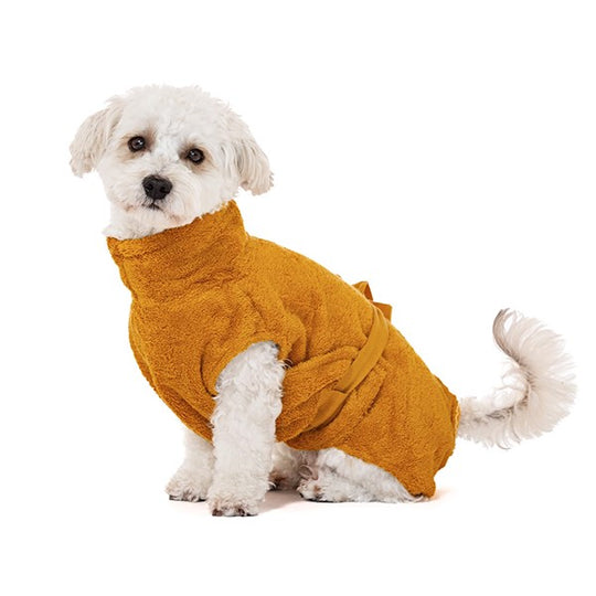 LILLS DOG BATHROBE ORGANIC COTTON AMBER