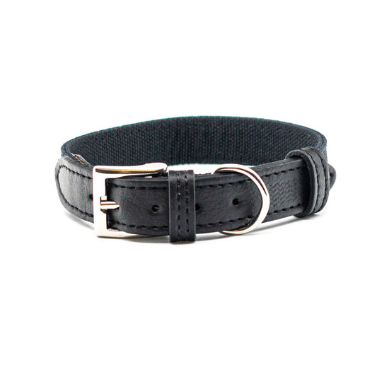 SANTORINI - RECYCLED LEATHER/ECO-FABRIC DOG COLLAR