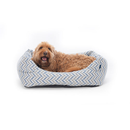 DANUBE - DOMINO DOG BED - BLUE CHEVRON
