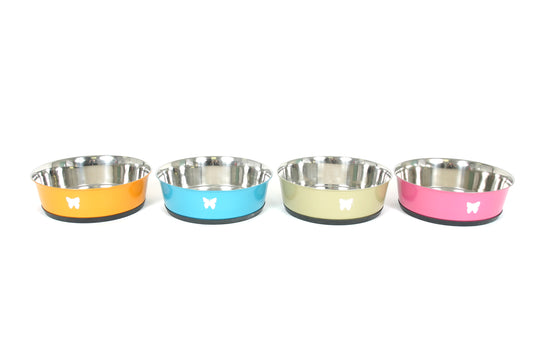 INOX DOG BOWL COLOURED